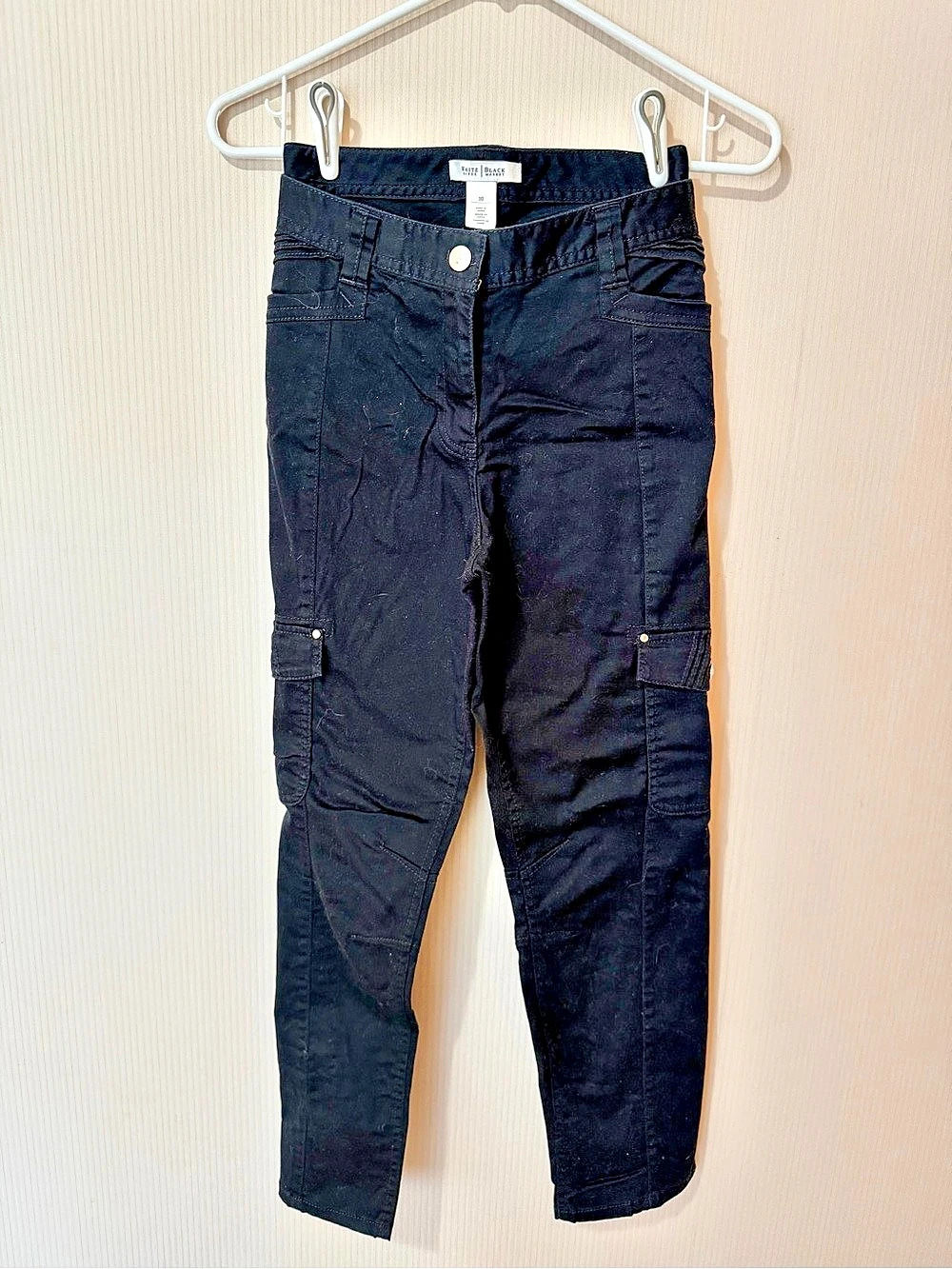 White House Black Market Women's Cargo Pants Black Size 10 Like New